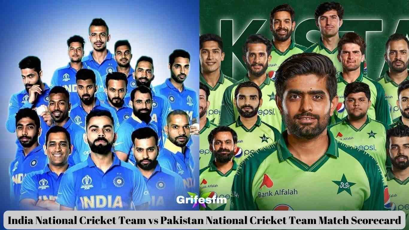 India National Cricket Team vs Pakistan National Cricket Team Match  Scorecard
